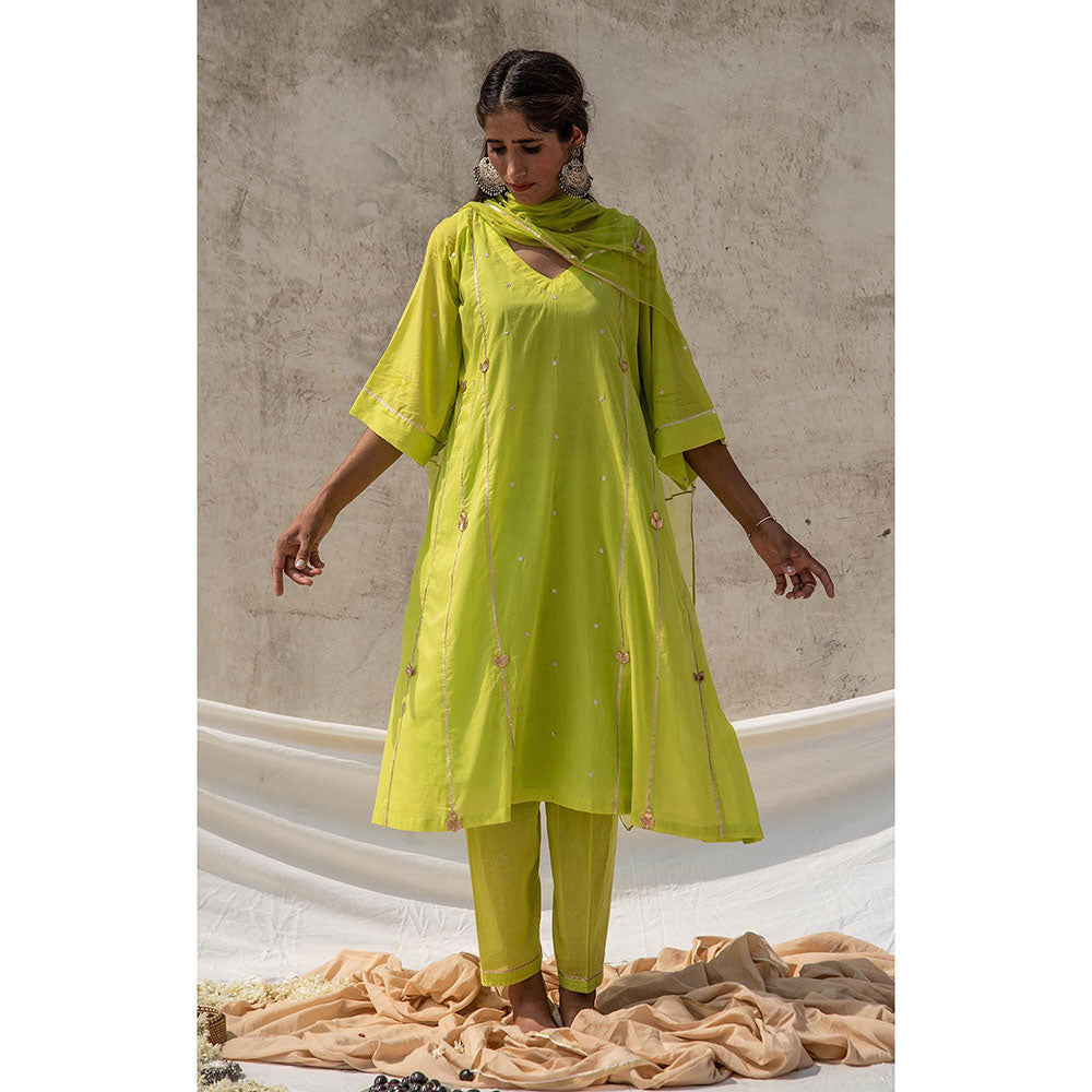 Baise Gaba Green Anoma Divija Lime Green Set