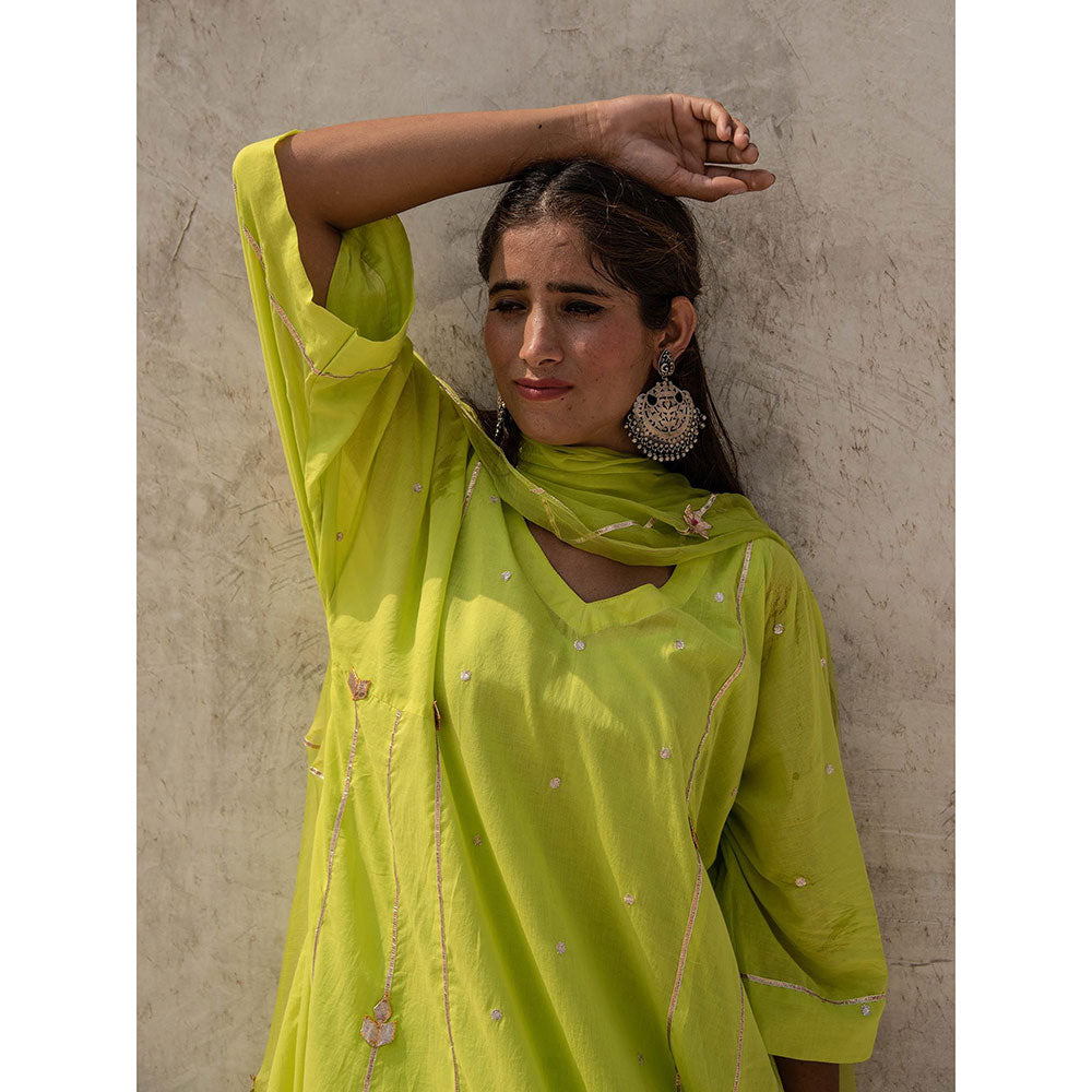 Baise Gaba Green Anoma Divija Lime Green Set