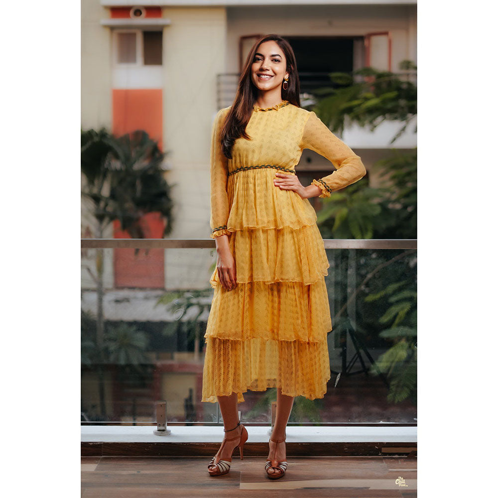 Baise Gaba Yellow Asiatic Lily Dress