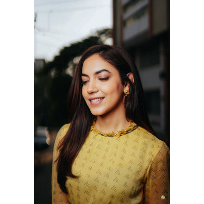 Baise Gaba Yellow Asiatic Lily Dress