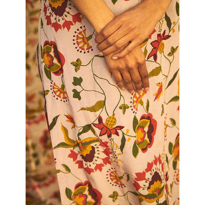 Baise Gaba Grey Jasmine Kurta (Set Of 3)