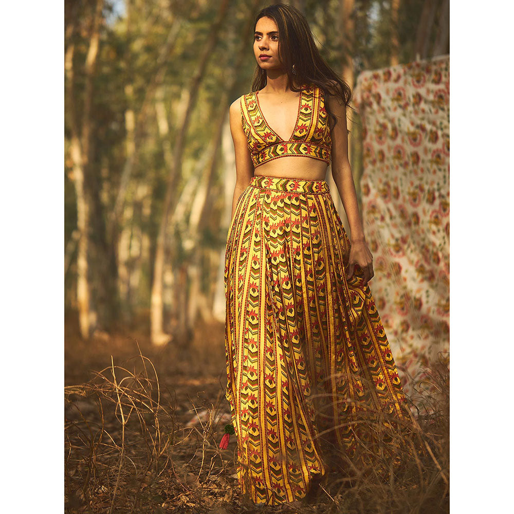 Baise Gaba Yellow Striped Blouse