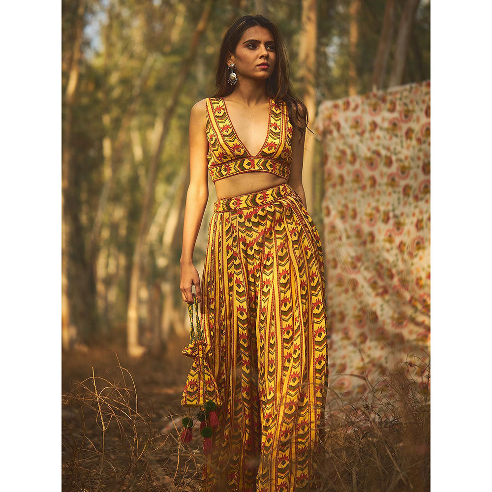 Baise Gaba Yellow Striped Blouse