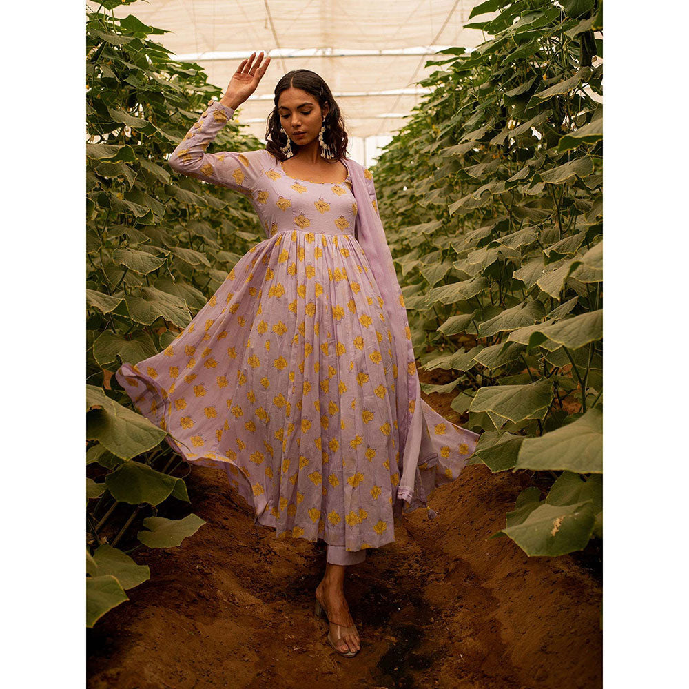 Baise Gaba Lavender Lavender Beauty Anarkali (Set of3)