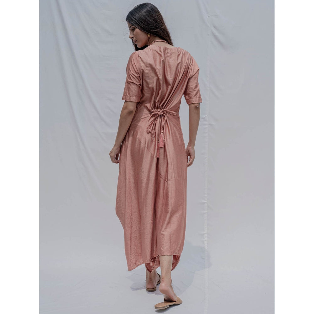 Bohame Rose Gold Dress With Necklace (Set of 2)