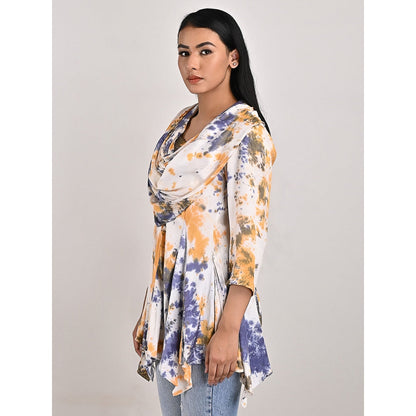 Bohame Maisie Cream Tie-Dye Frill Top