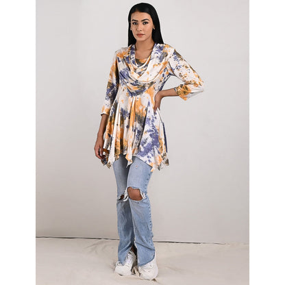 Bohame Maisie Cream Tie-Dye Frill Top