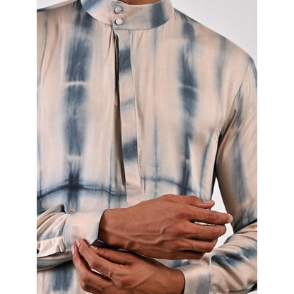 Bohame Joshua Blue and Beige Kurta (Set of 2)