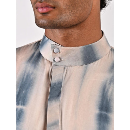 Bohame Joshua Blue and Beige Kurta (Set of 2)