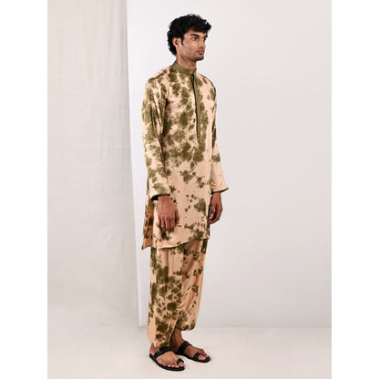 Bohame Finn Beige and Green Kurta (Set of 2)