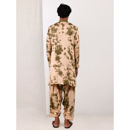 Bohame Finn Beige and Green Kurta (Set of 2)