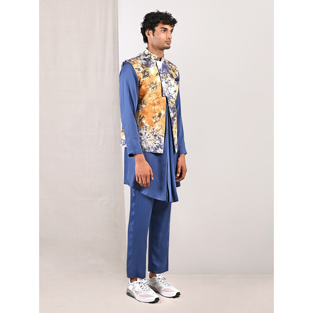 Bohame Duncan Tie Dye Pleated Kurta and Jacket (Set of 3)