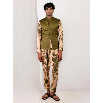 Bohame Trevor Tie Dye Cowl Kurta and Jacket (Set of 3)