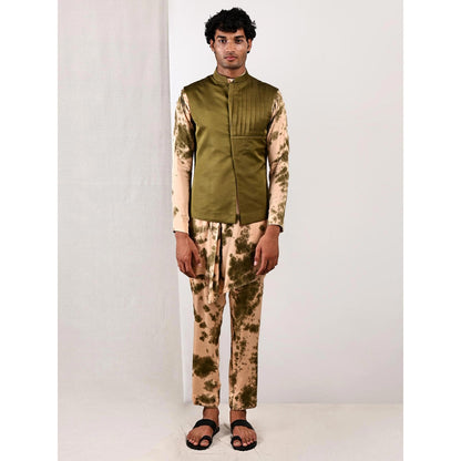 Bohame Trevor Tie Dye Cowl Kurta and Jacket (Set of 3)