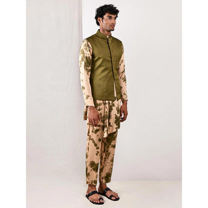 Bohame Trevor Tie Dye Cowl Kurta and Jacket (Set of 3)
