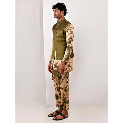 Bohame Trevor Tie Dye Cowl Kurta and Jacket (Set of 3)