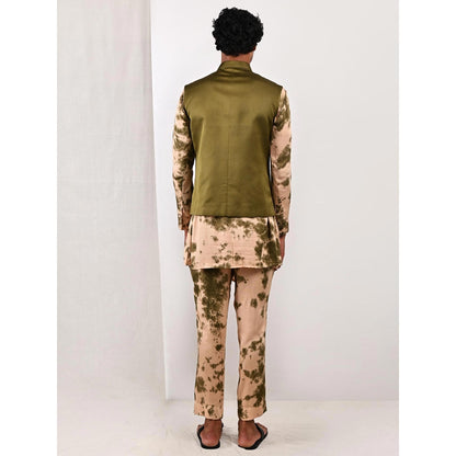 Bohame Trevor Tie Dye Cowl Kurta and Jacket (Set of 3)