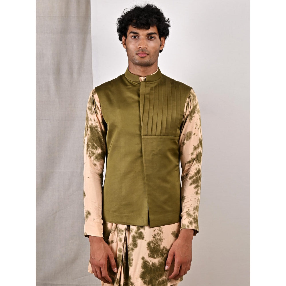 Bohame Trevor Tie Dye Cowl Kurta and Jacket (Set of 3)