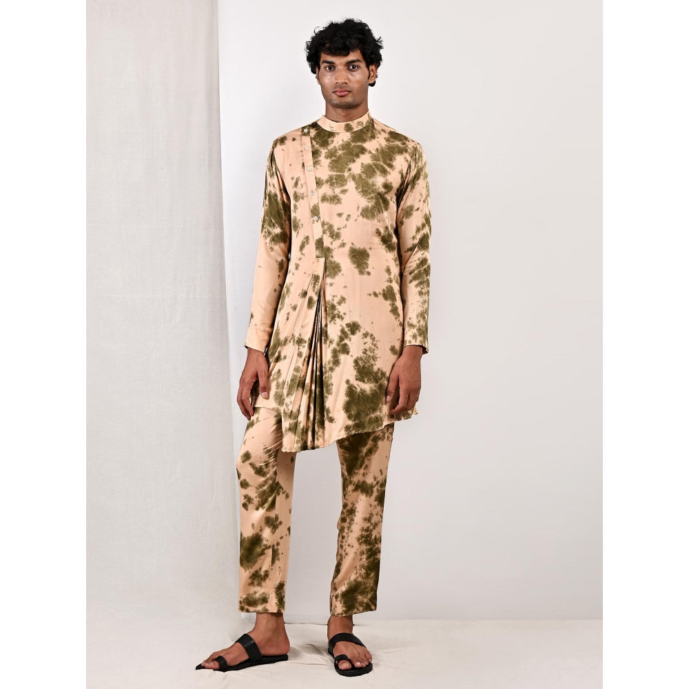 Bohame Trevor Tie Dye Cowl Kurta and Jacket (Set of 3)