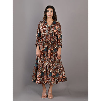 Bohame Amaryllis Multi & Maroon Dress