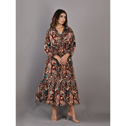 Bohame Amaryllis Multi & Maroon Dress