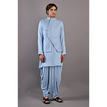 Bohame Owen Light Blue Kurta with Nehru Jacket (Set of 3)