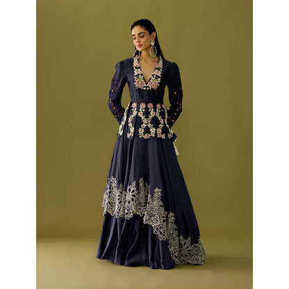CHANDRIMA Indigo Cordwork Panelled Jacket