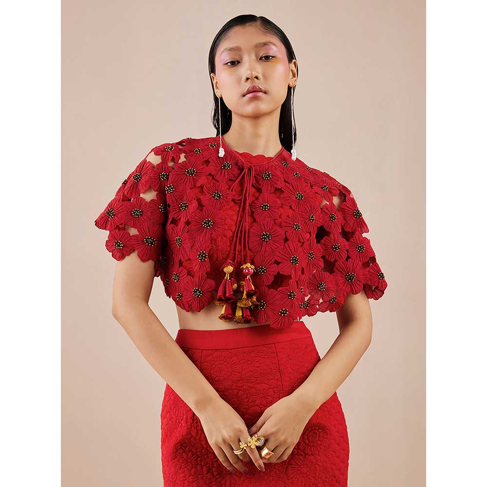 CHANDRIMA Red Poppy Cape