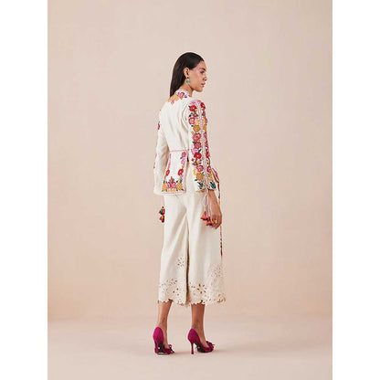 CHANDRIMA Ivory Cord Work And Beadwork Pants