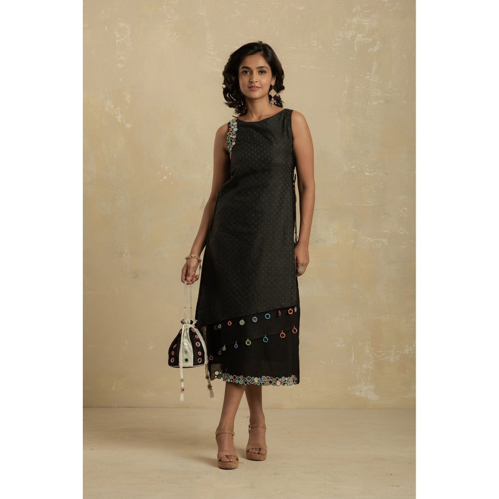 Charkhee Black Sleeveless Layered Dress