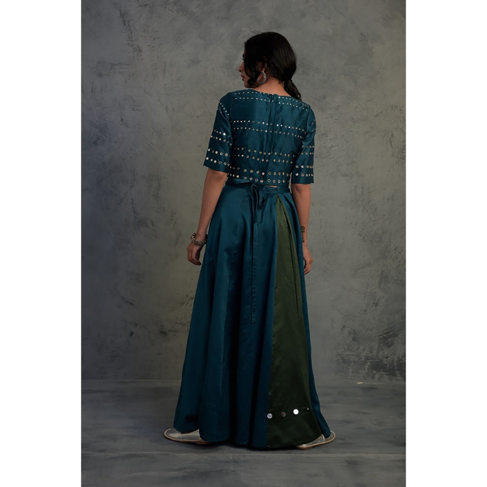 Charkhee Chanderi Lehenga Set - (Set of 3)