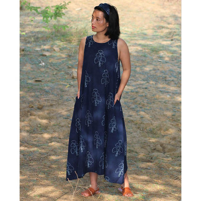 Chidiyaa Blue Cotton Dress