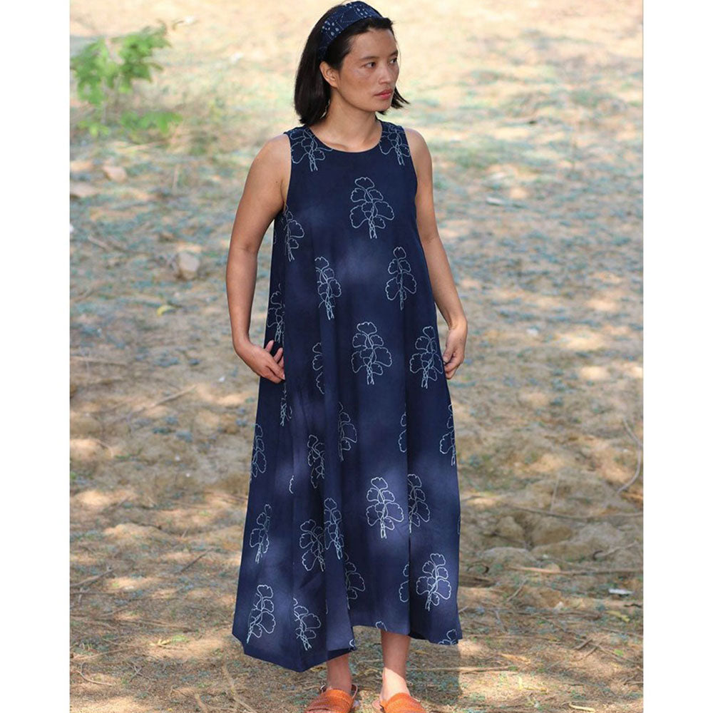 Chidiyaa Blue Cotton Dress