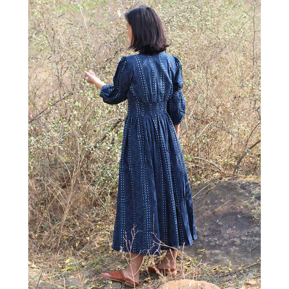 Chidiyaa Blue Cotton Dress