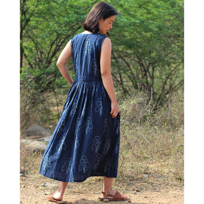 Chidiyaa Blue Cotton Dress