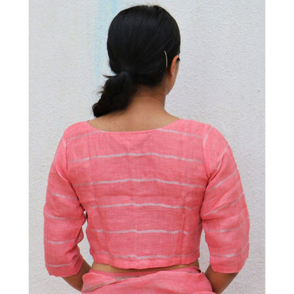 Chidiyaa Everyday Beautiful Handwoven Stitched Blouse Blush Pink