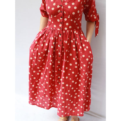 Chidiyaa Lola Cotton Dress - Polka