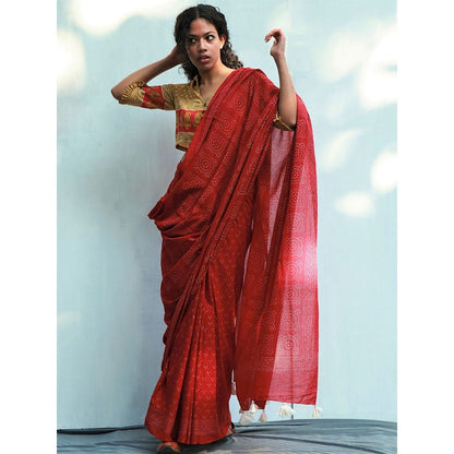 Chidiyaa Colossus Cotton Saree Fmtm with Unstitched Blouse