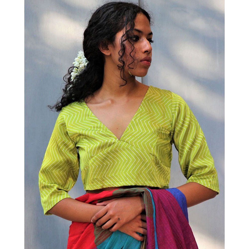 Chidiyaa Birva Mashru Silk Blouse