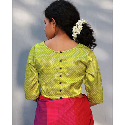 Chidiyaa Birva Mashru Silk Blouse