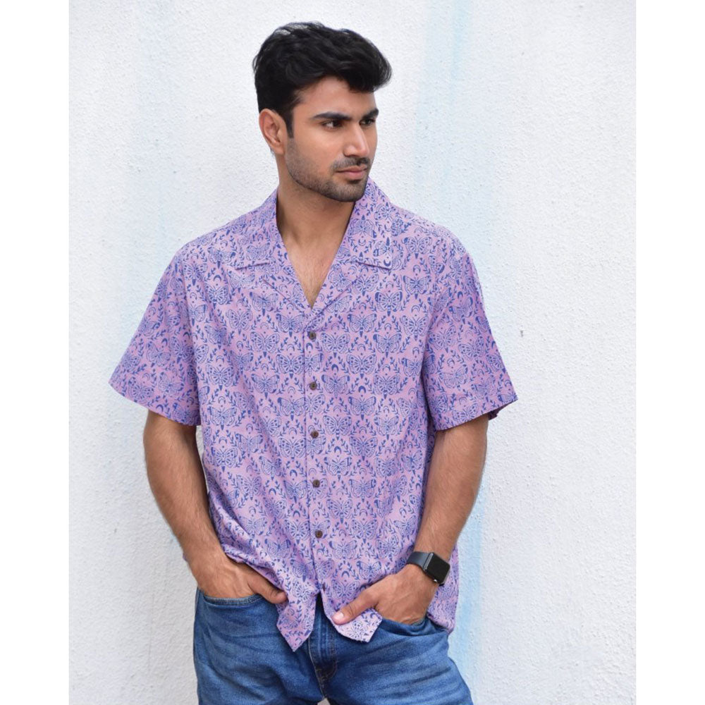 Chidiyaa Jilibi Butterfly Breeze Hand Block Printed Pure Cotton Shirt