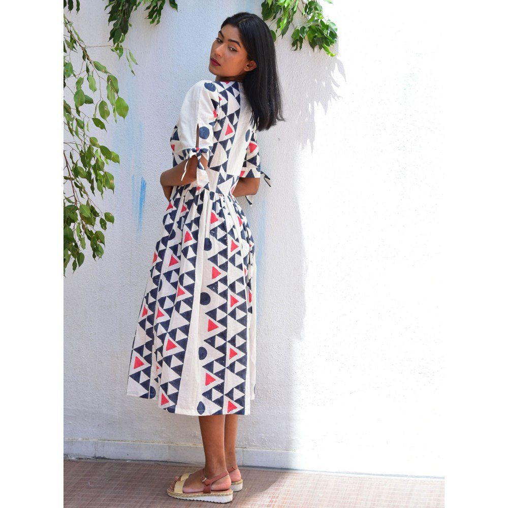 Chidiyaa Vanilla Moon Dreamcatcher Handblock Printed Cotton Dress