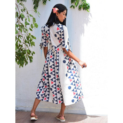 Chidiyaa Vanilla Moon Dreamcatcher Handblock Printed Cotton Dress