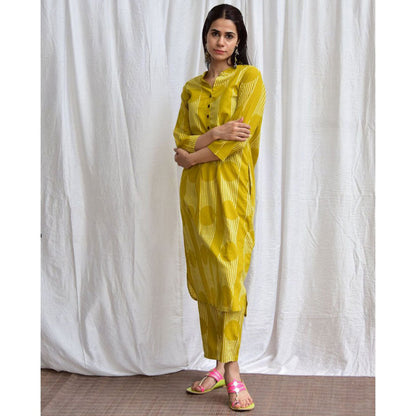 Chidiyaa Smell of Rain Sarso Hand Block Printed Cotton Kurta (Set of 2)