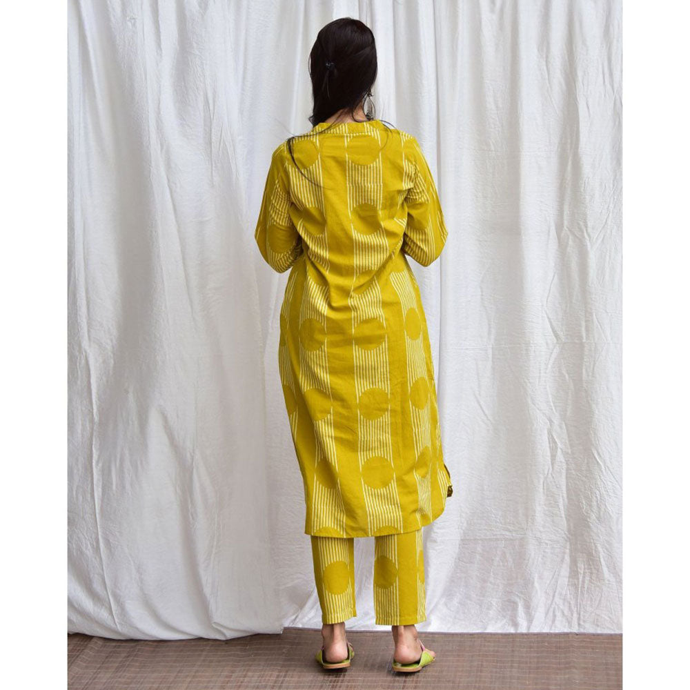 Chidiyaa Smell of Rain Sarso Hand Block Printed Cotton Kurta (Set of 2)