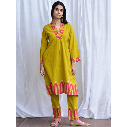 Chidiyaa Smell of Rain Veena Hand Block Printed Cotton Kurta (Set of 2)