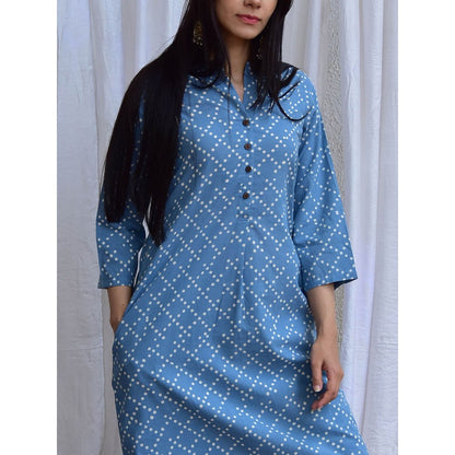 Chidiyaa Smell of Rain Mahzarin Hand Block Printed Cotton Kurta (Set of 2)