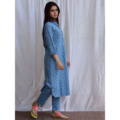 Chidiyaa Smell of Rain Mahzarin Hand Block Printed Cotton Kurta (Set of 2)