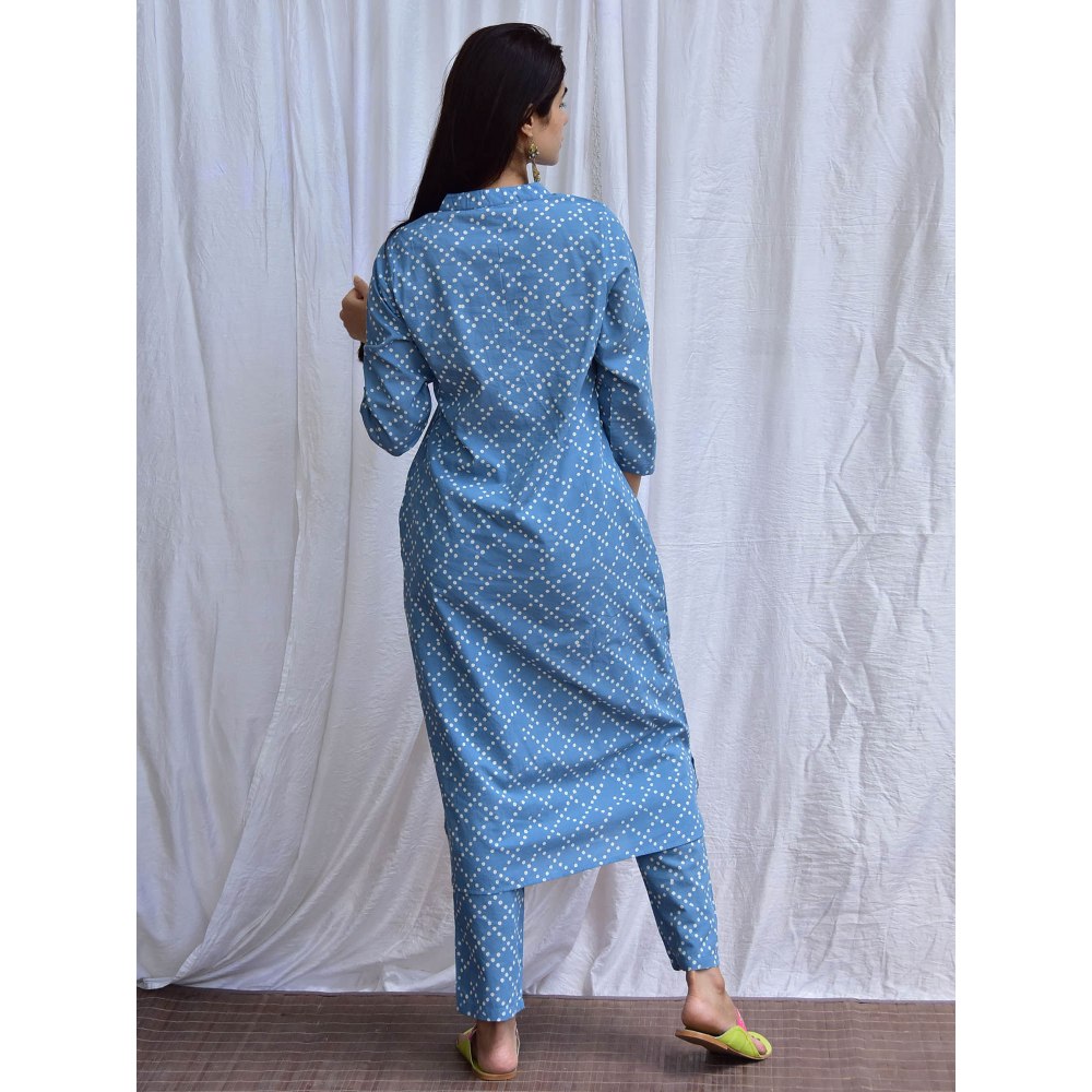 Chidiyaa Smell of Rain Mahzarin Hand Block Printed Cotton Kurta (Set of 2)