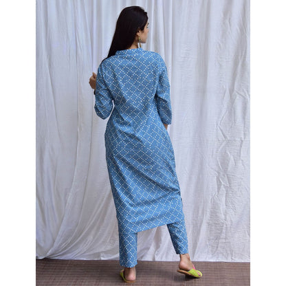 Chidiyaa Smell of Rain Mahzarin Hand Block Printed Cotton Kurta (Set of 2)